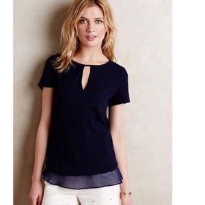 Deletta (Anthropologie) navy top szS